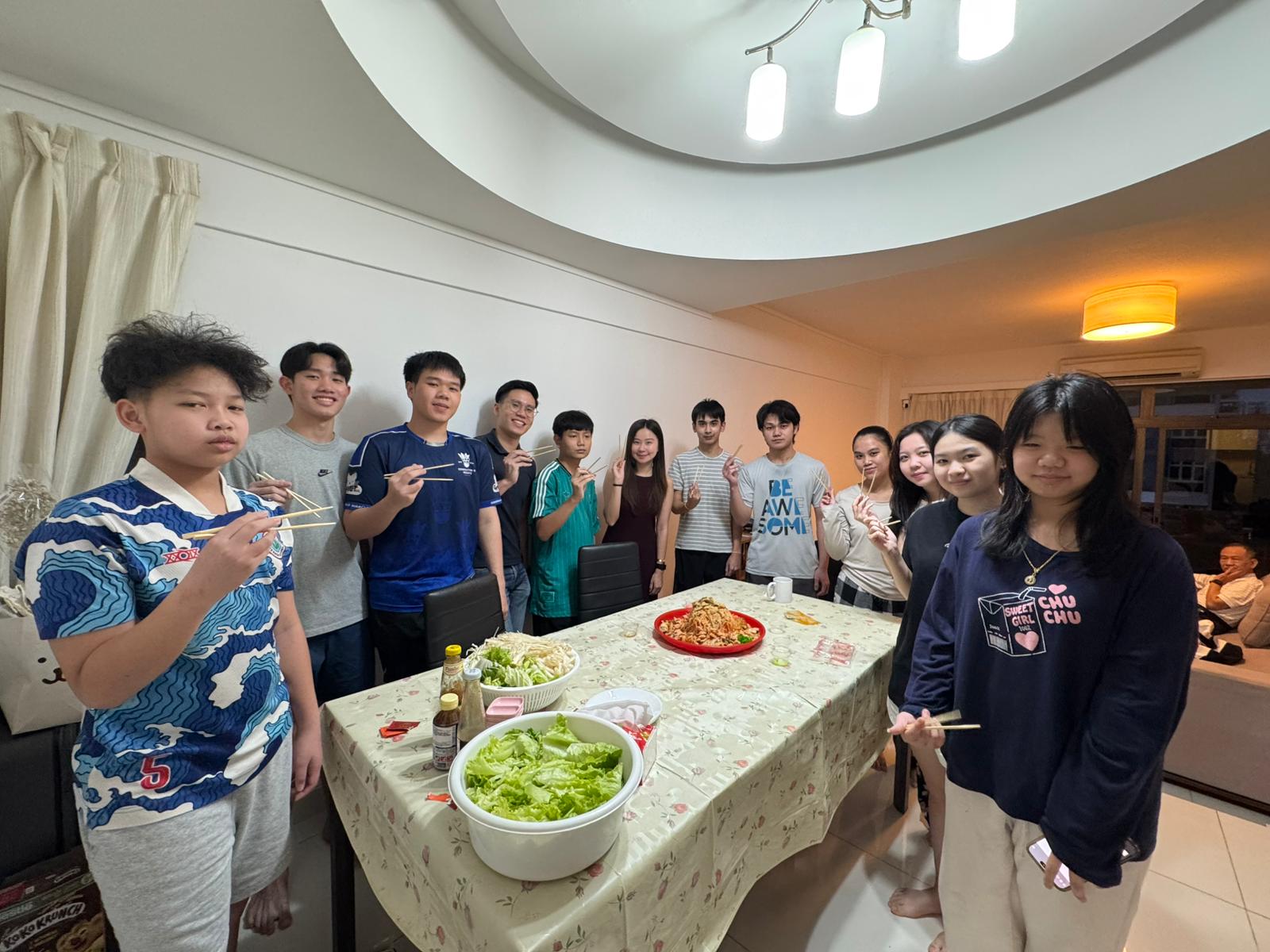 Family activity time with host Mrs Tan at Emerge Homestay